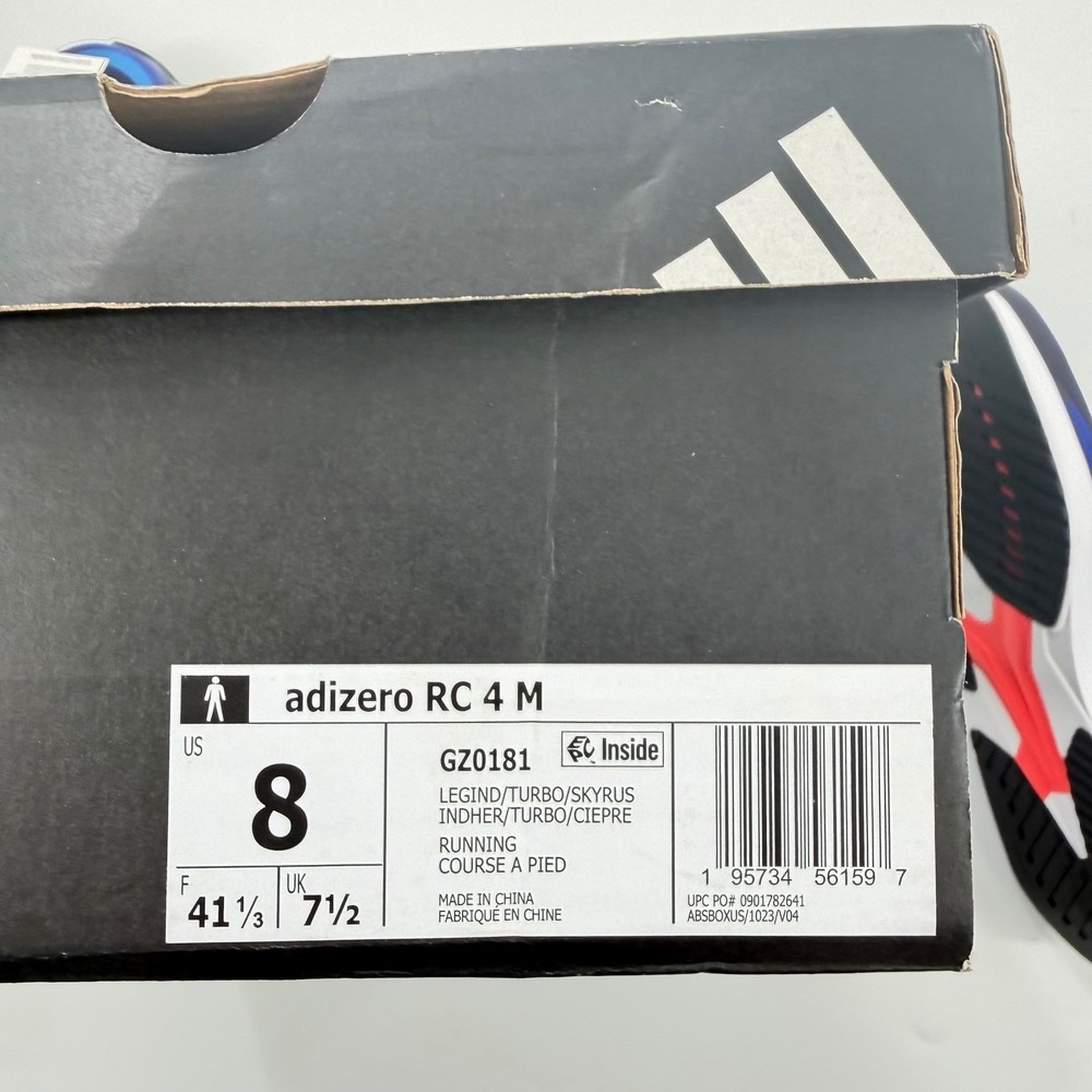 Adidas Adizero RC 4 M Mens Running Shoes GZ0181 Blue Orange Size 8 NEW Box - Picture 7 of 9